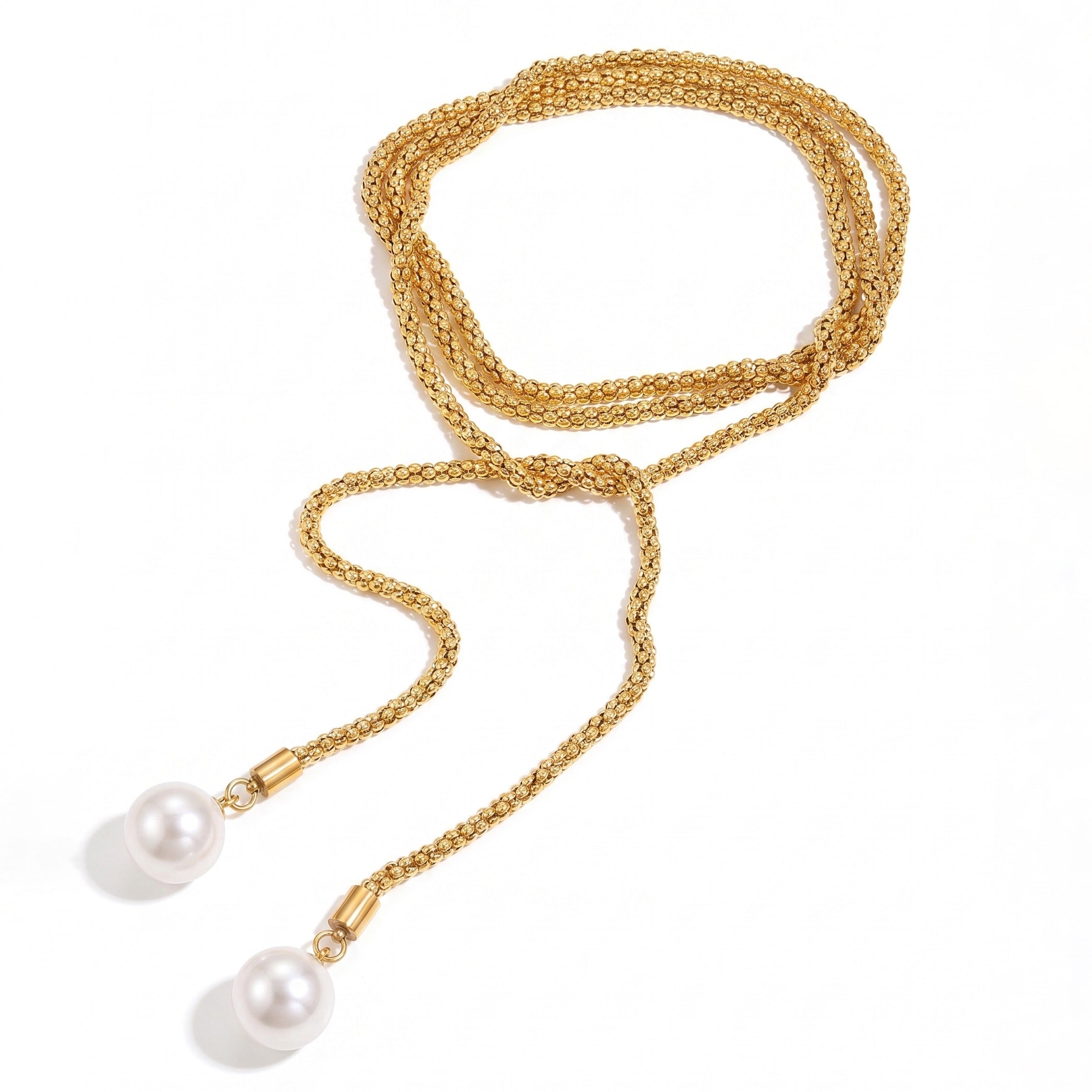 Corbatín perla dorado Izmir Joyería