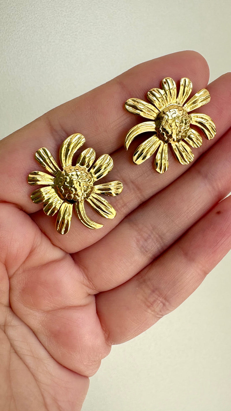 Aretes dorados elegantes para mujer